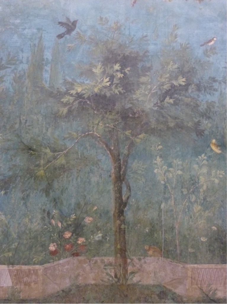 Different trees are a focal point in the Garden frescoes and here we see an oak surrounded by birdlife. Photo courtesy of Dr Victoria Austen.